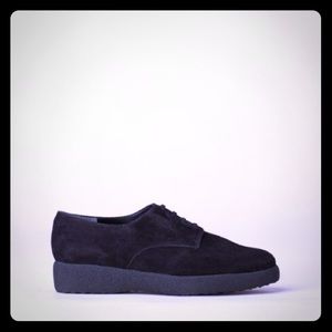 Robert Clergerie derby black suede oxfords